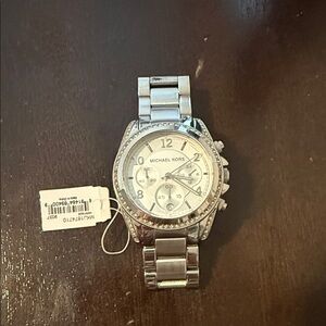 Michael Kors Metallic Silver Chronograph Watch
